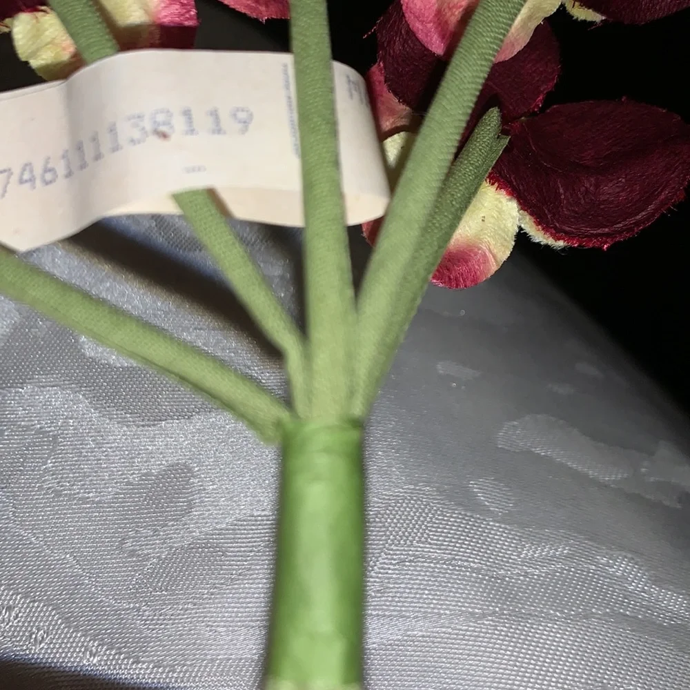 Vintage Velvet Flowers from Czech Republic Red Pansy Bouquet